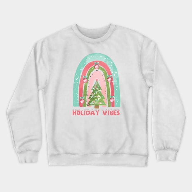 Boho Rainbow Holiday Vibes Crewneck Sweatshirt by Curio Pop Relics
